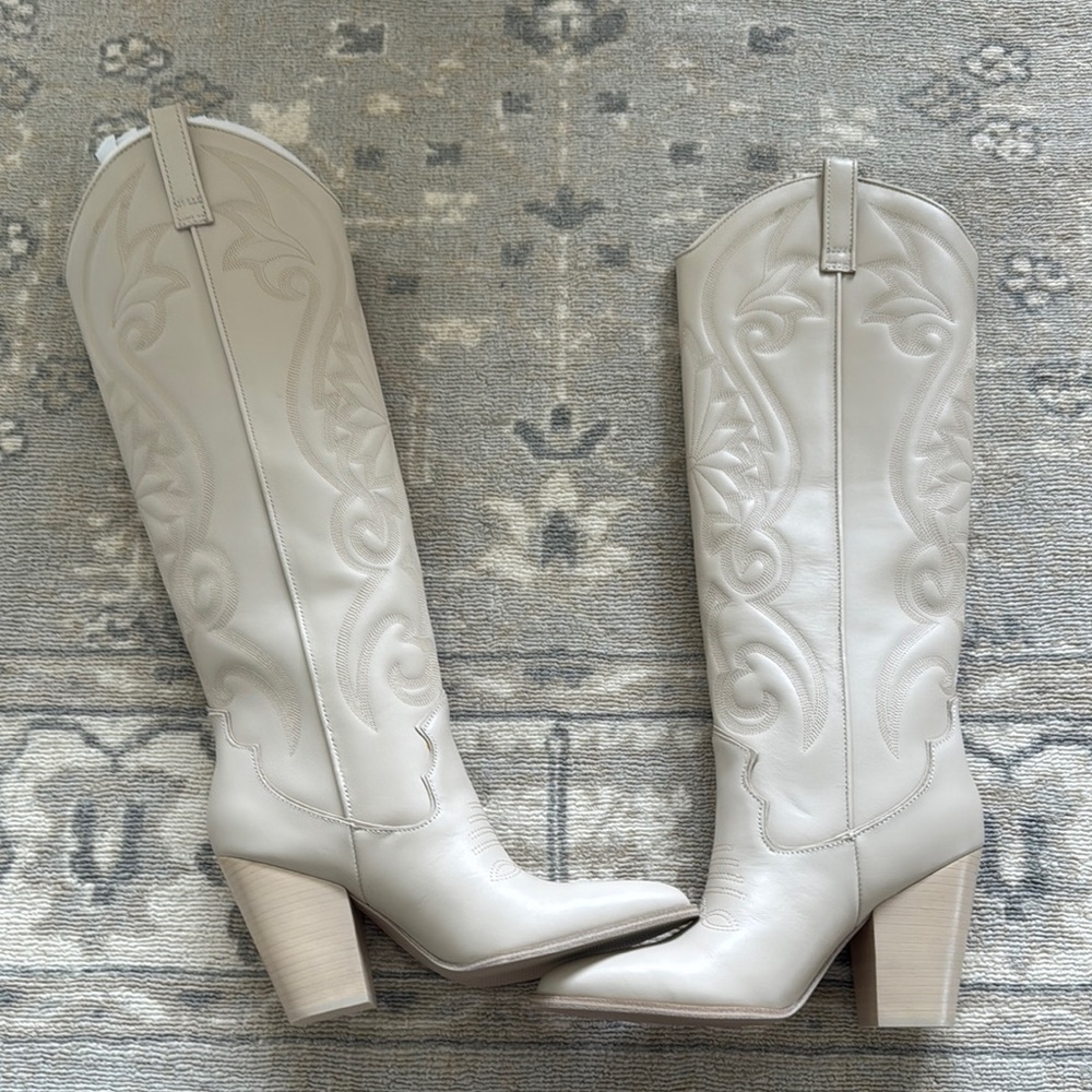Steve Madden Cream Western Boots